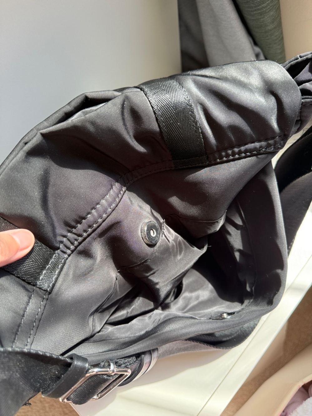 Zara Black Nylon Messenger Bag with Buckle Straps - Picture 5 of 5